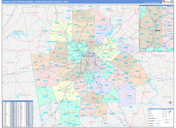 Atlanta-Sandy-Springs-Roswell Color Cast<br>Wall Map